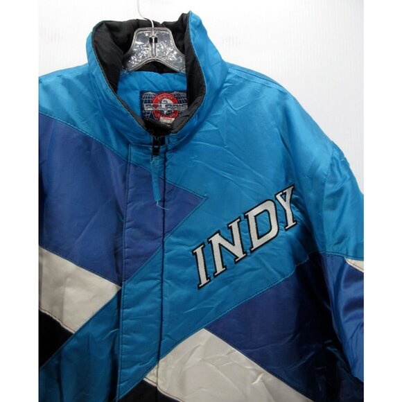 VINTAGE Polaris Jacket XL Indy Snowmobile Racing Bomber Coat Thermoloft - Picture 2 of 13